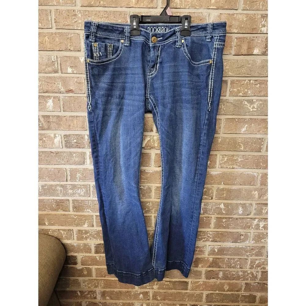 Rock and Roll Cowgirl Trouser Low Rise Jeans, Women's 33x32